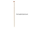 A long, slender flat headed blade brush for eyeliner and eyebrow makeup.