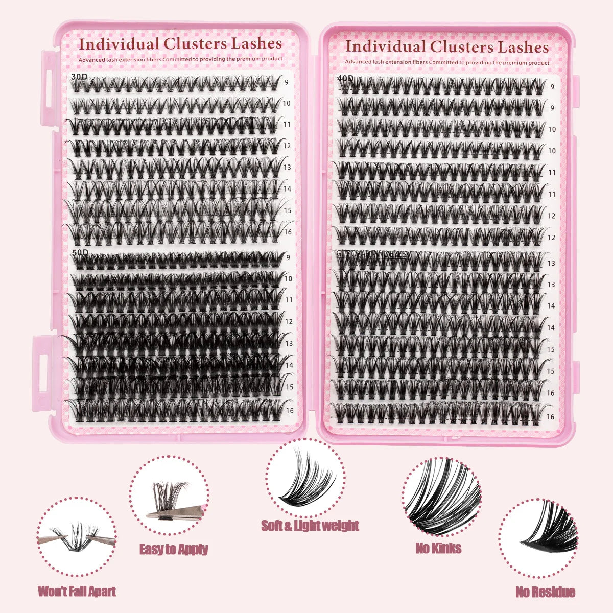 Natural Wispy Cluster Eyelash Extensions