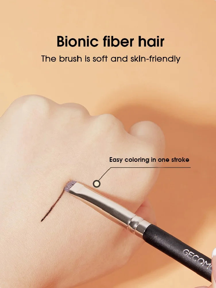 A hand is shown applying color to a finger using a precision makeup brush for hair coloring.