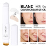 Stylo crème blanche Lancair avec comparaison avant/après de la texture de la peau