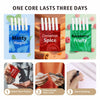 Three flavors of natural wooden stop smoking stick diffusers: Minty Magic, Cinnamon Spice, and Raspberry Fruity.