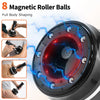 Close-up view of an electric magnetic roller ball device with blue electrical effects, showing various application angles.