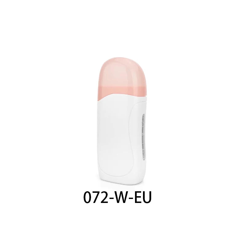A white waxing heater and depilatory kit with a pink top section.