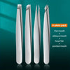 Precision Stainless Steel Eyebrow Tweezers Set (4 Pcs)