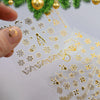 Gold star nail art stickers and 3D decals for acrylic nails displayed on a clear sheet.