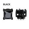 Black crystal magnetic stud earrings for men shown in two views
