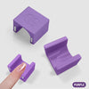 A purple 5D cat eye magnet tool for nail art is shown next to a hand.