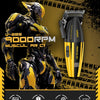 A yellow and black professional electric hair clipper with a VGR logo is shown next to its charging and feature icons.
