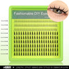 Bandeja verde para extensiones de pestañas DIY con varias longitudes para maquillaje de ojos a la moda.
