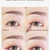 Demonstration showing how to draw eyeliner by outlining the inner and outer eyeliner using a precision makeup brush set.