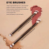 A set of two eyeshadow brushes and one detail brush are displayed on a beige background.