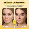 Comparaison avant/après montrant l'effet d'une colle pour sourcils waterproof sur les sourcils.