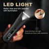 A hand holds a black LED light trimmer, demonstrating its use for better view and trimming with illumination.