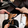 Demonstration of a professional ceramic hair straightening iron in two modes: Straighten and Curl.