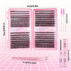 Pink DIY eyelash extension kit showing lash clusters and tools on a pink background