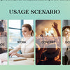 A collage showing various usage scenarios for natural cluster eyelashes including party with friends, work, concert, and go s