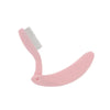 Un peigne pliable en acier inoxydable rose pour cils et sourcils.