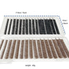 A white cosmetic case containing 640 faux mink cluster lashes in a natural look extension set.