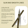 A close-up of an Syler ultra-fine liquid eyebrow pen showing natural color rendering and waterproof makeup application.