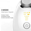 A close-up of a white LED neck and face lifting massager with mode selection options.