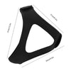 Black anti-snoring chin strap for sleep, shown from above with dimensions.