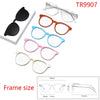A collection of various colored and style eyeglasses frames, including round, rectangular, and aviator shapes.