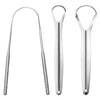 Stainless steel U-shaped tongue scraper for oral cleaning