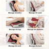 A variety of massage pillows are shown massaging different parts of the body including shoulders waist legs abdomen neck and 