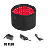 Schwarzer Lichttherapiegurt mit roten LED-Lichtern, Adapter und Stromkabel