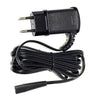 Black replacement power adapter for professional barber shavers with a coiled black cable.