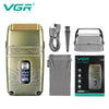 A set of VGR professional electric hair trimmers including the main unit, accessories, and carrying pouch.