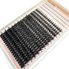 Paquete de extensiones de pestañas anime negras, finas y puntiagudas, con agrupaciones numeradas.
