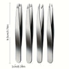 Precision Stainless Steel Eyebrow Tweezers Set (4 Pcs)