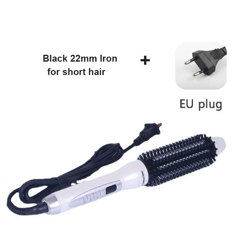 Black 22mm iron for short hair with an EU plug and cord.