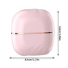 A pink portable mini hair straightener shown with its dimensions.
