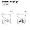 Two sets of silicone earplugs shown with their protective storage cases.