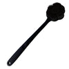 Black long-handle silicone body brush with a dual-sided bristled head