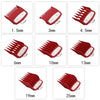 A collection of professional cordless hair trimmers in various sizes, ranging from 1.5mm to 25mm.