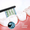 Replacement bristles for a sonic toothbrush shown alongside a toothbrush head and cleaning foam.