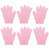 Un ensemble de gants exfoliants roses pour le corps et les mains.
