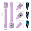 A set of three purple cat eye nail magnet wands with various shapes and designs for 3D nail art