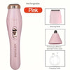 Pink rechargeable multi-functional hair and eyebrow trimmer with shaving head and trimming tools