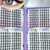 A close-up of a purple cosmetic palette showing 320 piece Korean style eyelash clusters for DIY makeup