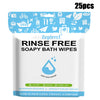 Lot de 25 lingettes de bain savonneuses sans rinçage pour gym, soins aux personnes âgées et camping