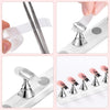 A set of magnetic nail art display stands showing various angles and components for mounting nails.