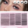 A display of C-Curl cluster eyelash extensions in various lengths and styles for a natural look.