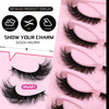 Eine Darstellung von schwarzen, natürlichen, geflügelten Wimpern-Eyelashs auf rosa Hintergrund.