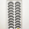 A tray of natural 3D mink false eyelashes displayed for sale.