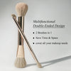 A multifunctional double-ended makeup brush set featuring two brushes in one for various makeup needs.