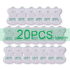 A set of twenty gold hand healthy electrode pads for muscle stimulation devices.